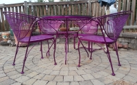 Powder Coated Metal Patio Furniture, Table and Chairs