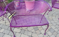 Powder Coated Metal Patio Furniture, Bench Seat