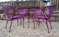 Powder Coated Metal Patio Furniture, Table and Chairs